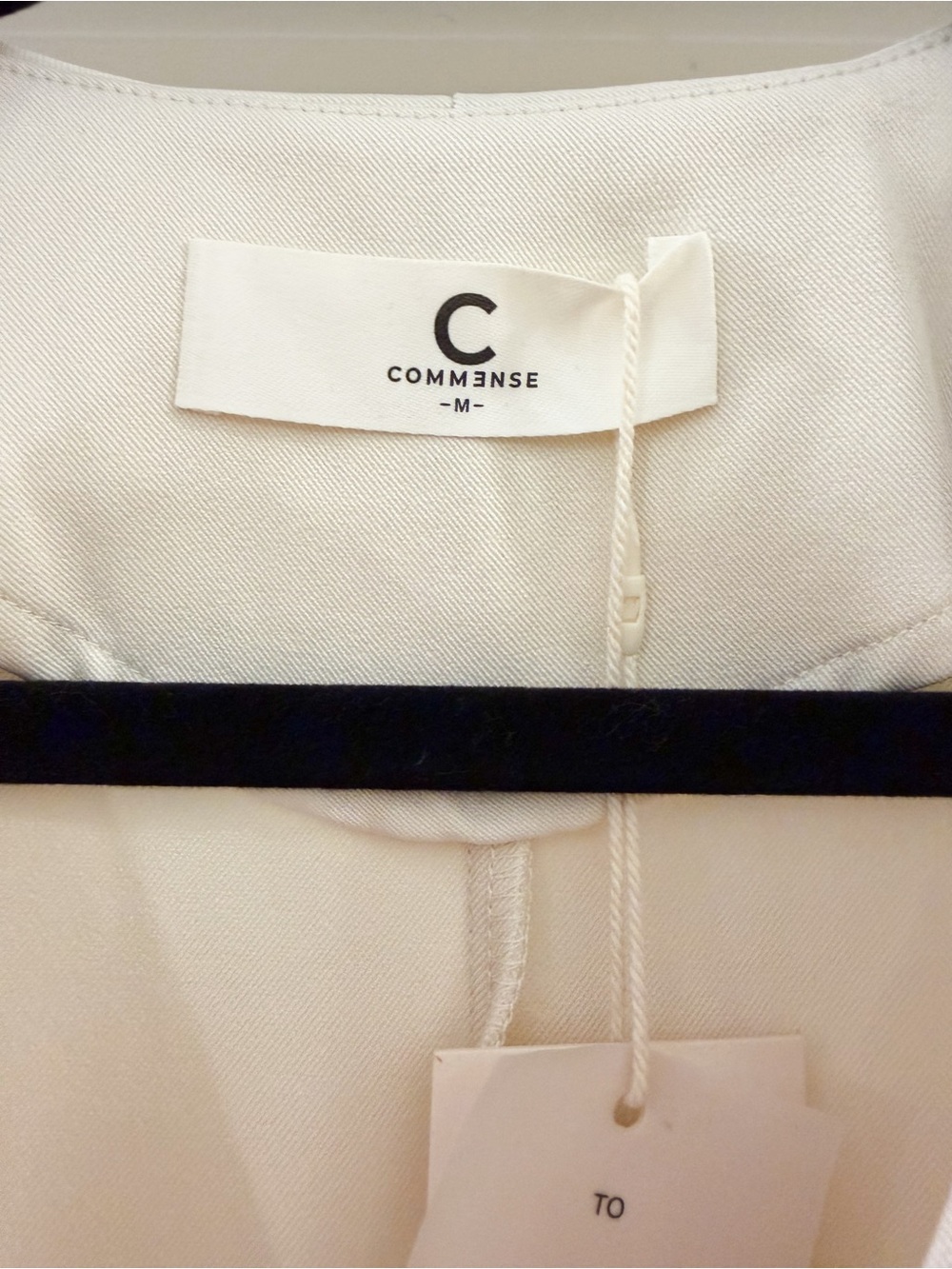 NWT Commense V Neck Short Sleeve Shift Dress Ivory Cream sz Med - Picture 3 of 3
